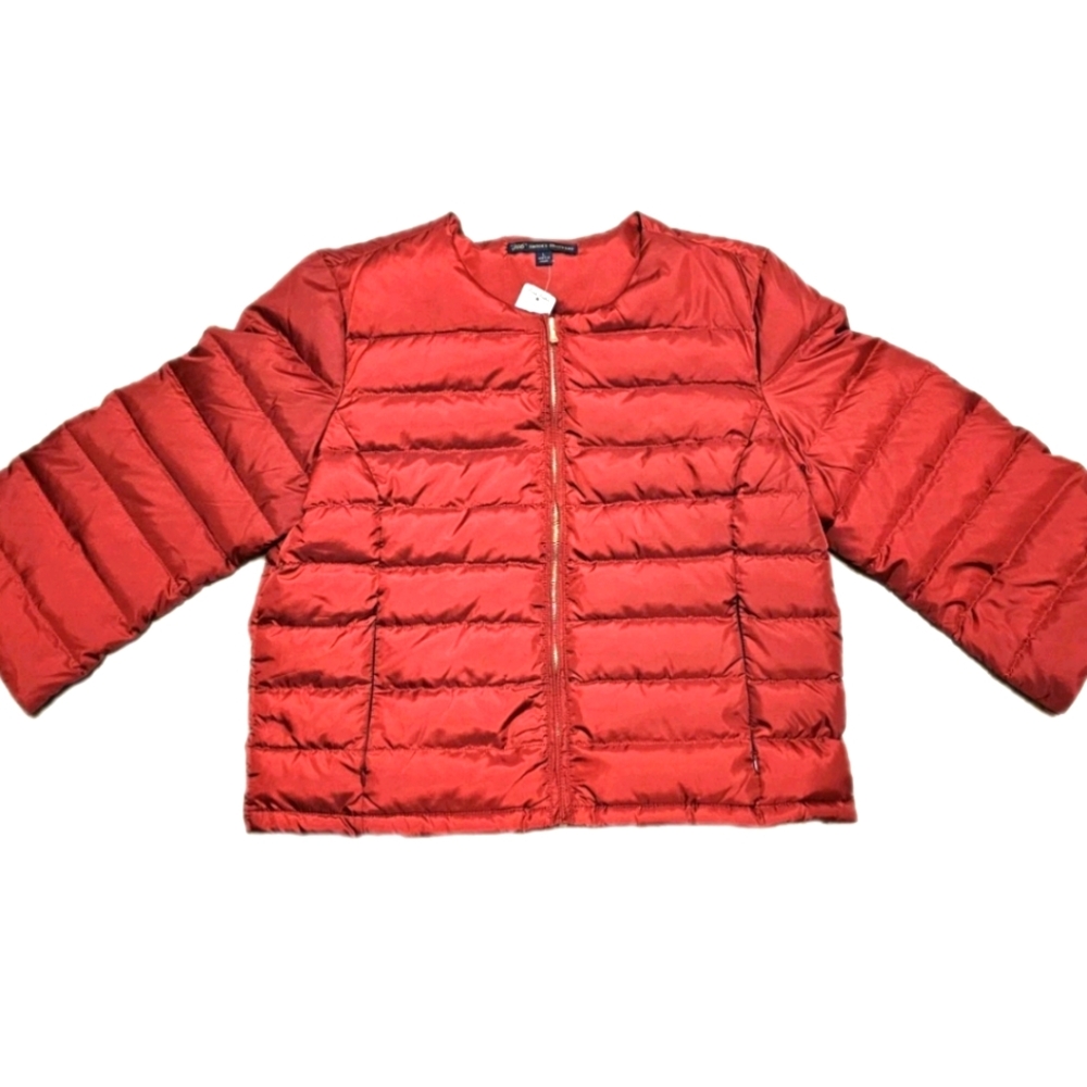 Brooks Brothers Jacket Women Large  Red/Copper Fleece Puffer New With Tags! $199